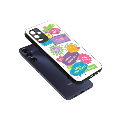 Lesss Go sleek samsung galaxy m14 5g cover with tempered glass back and TPU edges