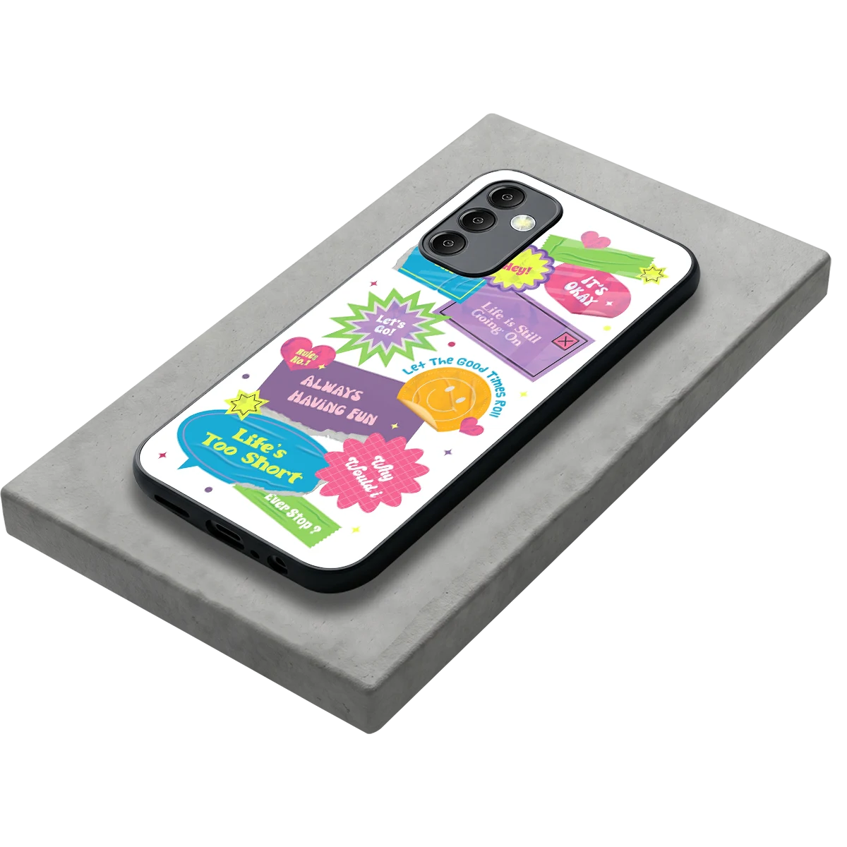 Lesss Go stylish phone case for samsung galaxy m14 5g | glossy glass and slim fit