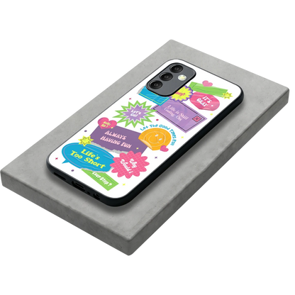 Lesss Go stylish phone case for samsung galaxy m14 5g | glossy glass and slim fit