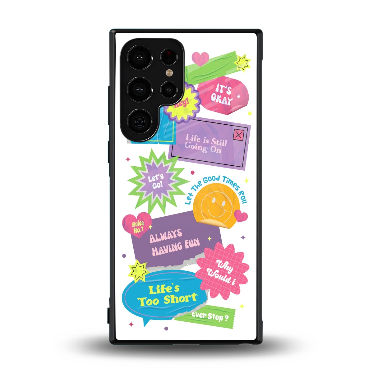 Lesss Go back phone cover | glass case for samsung galaxy s23 ultra