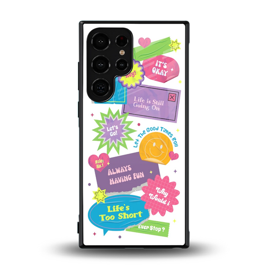Lesss Go back phone cover | glass case for samsung galaxy s24 ultra