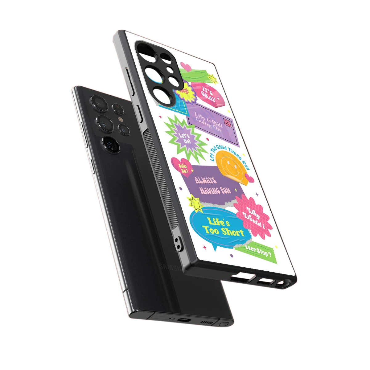 Lesss Go sleek samsung galaxy s23 ultra cover with tempered glass back and TPU edges