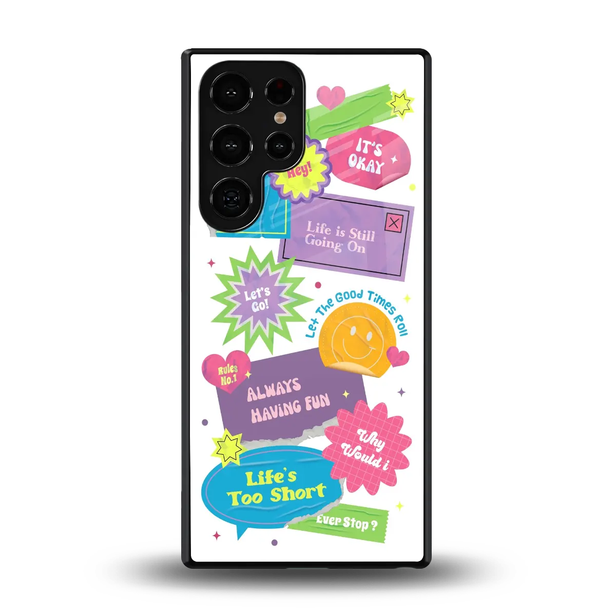 Lesss Go back phone cover | glass case for samsung galaxy s25 ultra