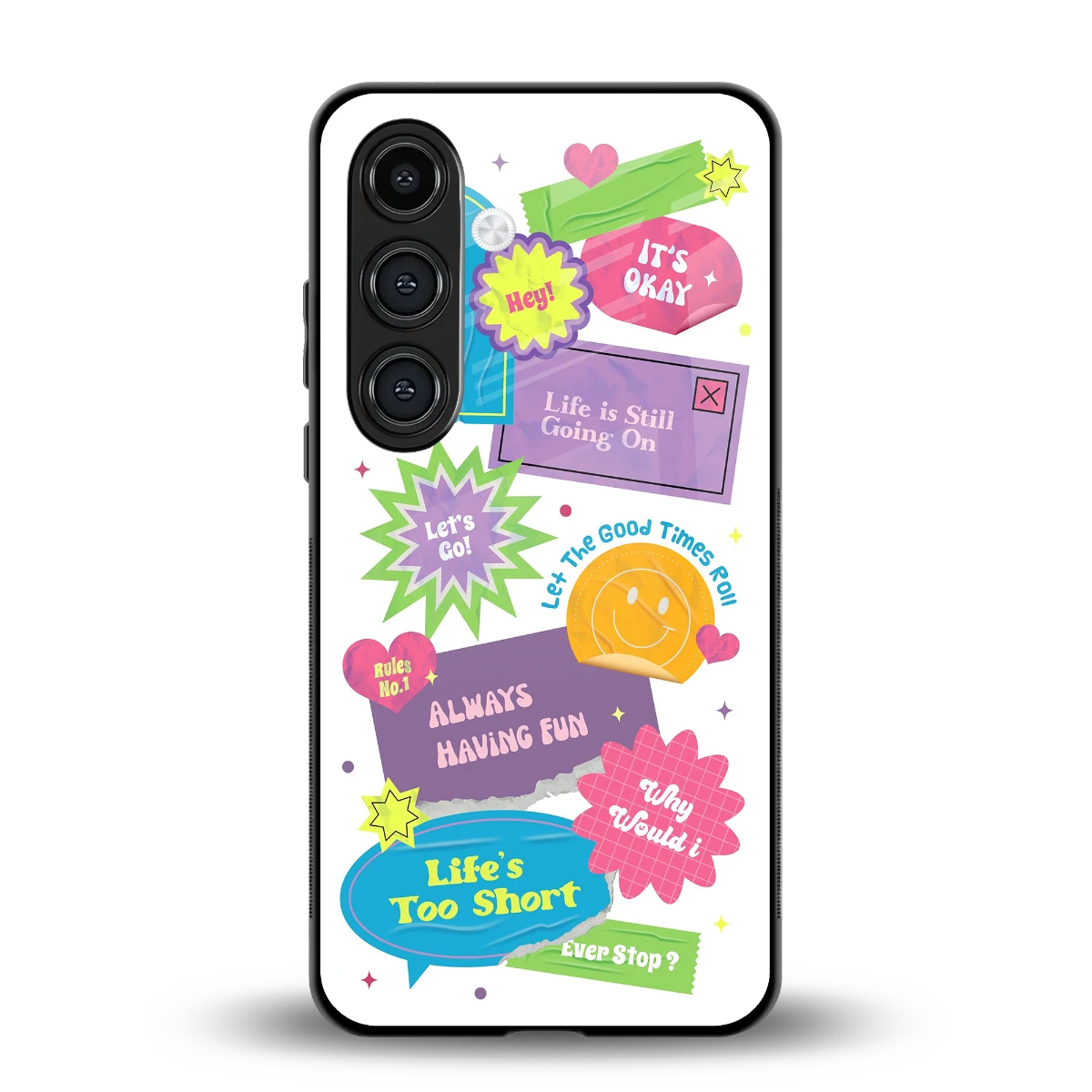 Lesss Go back phone cover | glass case for samsung galaxy s24