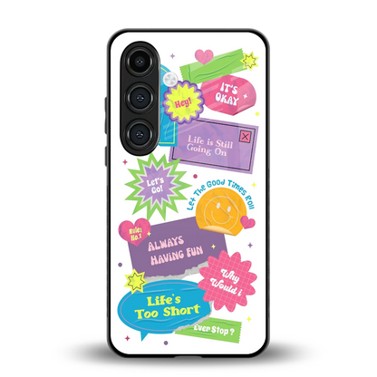 Lesss Go back phone cover | glass case for samsung galaxy s24