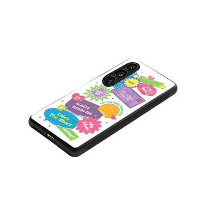 Lesss Go stylish phone case for samsung galaxy s24 | glossy glass and slim fit