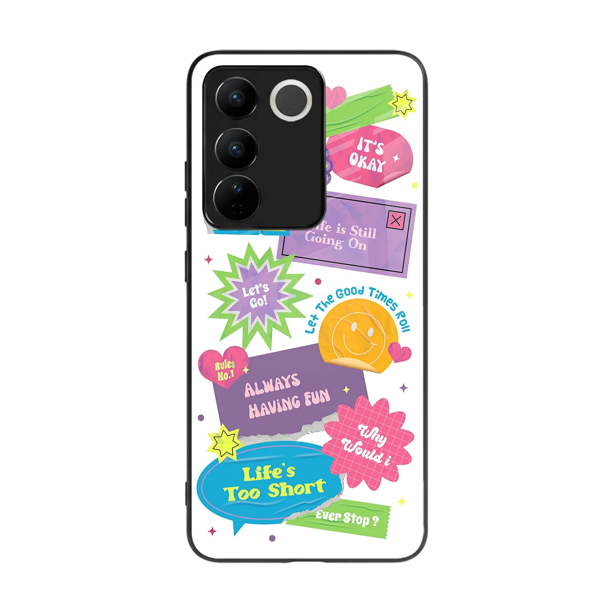 Lesss Go back phone cover | glass case for vivo v27 5g