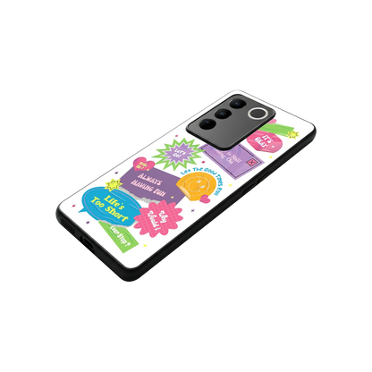 Lesss Go stylish phone case for vivo v27 5g | glossy glass and slim fit