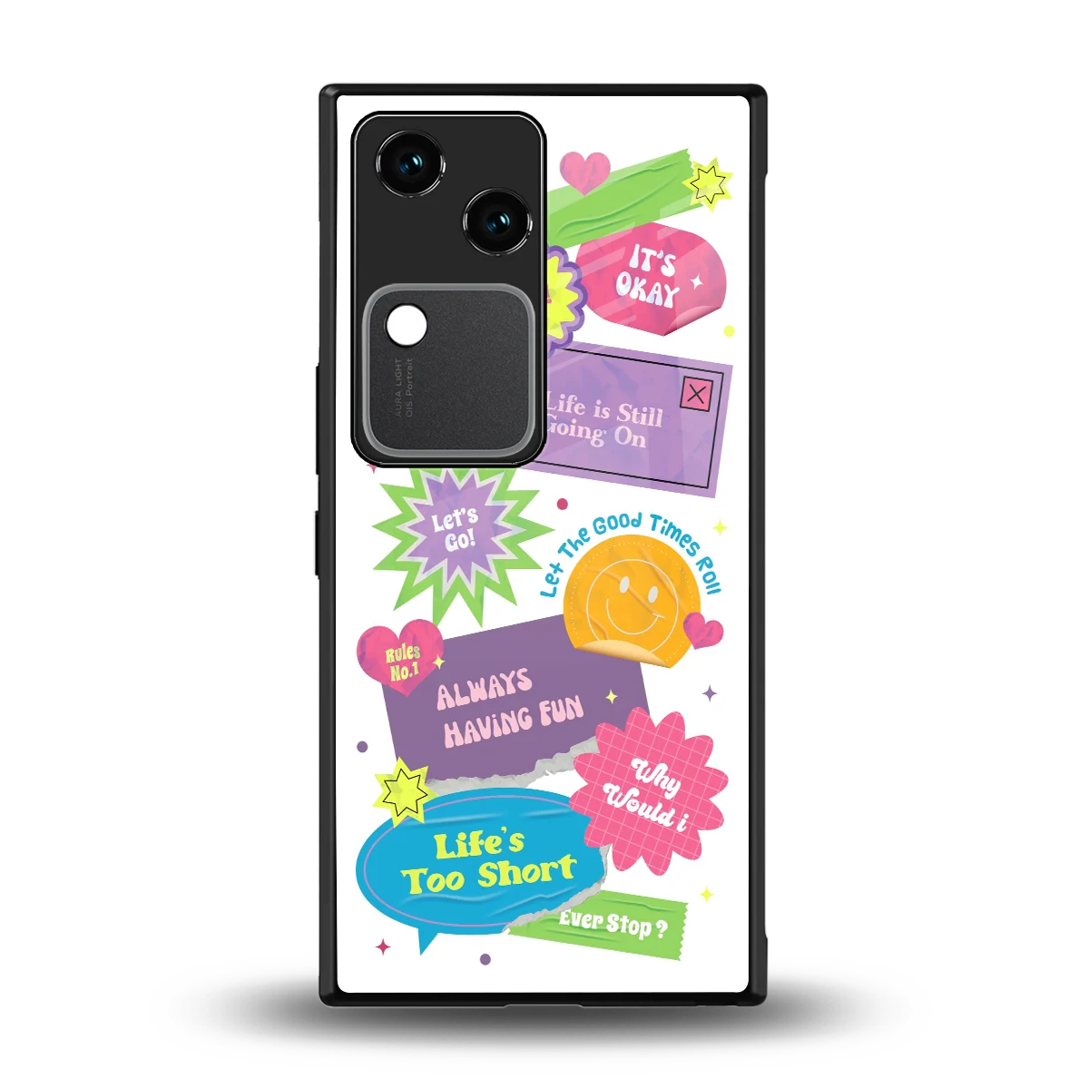 Lesss Go back phone cover | glass case for vivo v30
