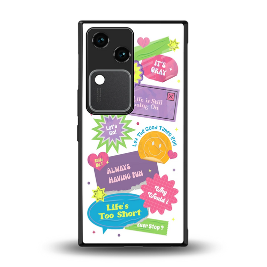 Lesss Go back phone cover | glass case for vivo v30