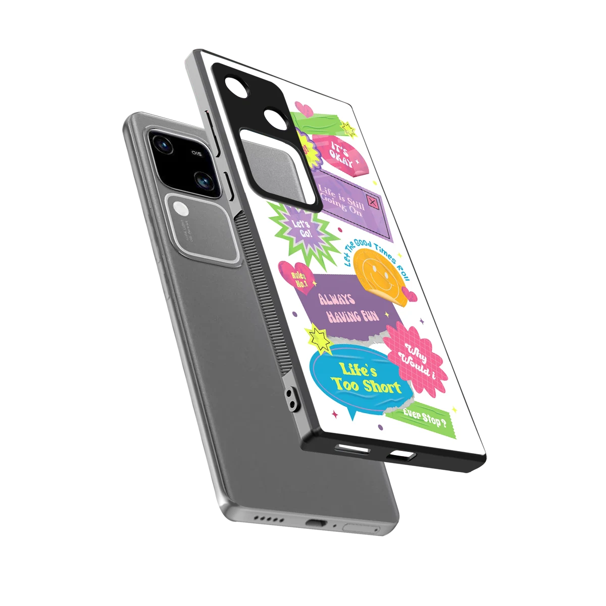 Lesss Go sleek vivo v30 cover with tempered glass back and TPU edges