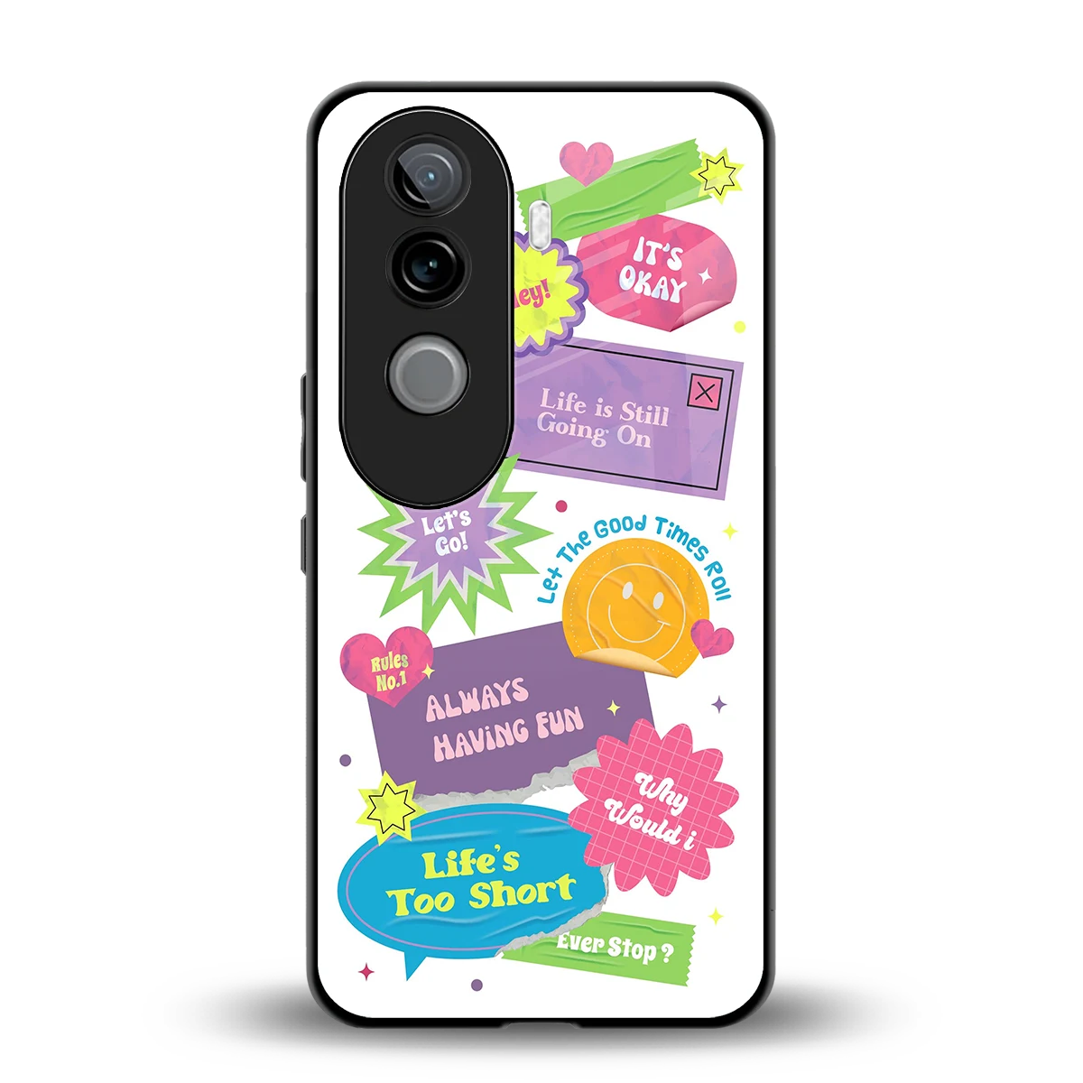 Lesss Go back phone cover | glass case for vivo v40e