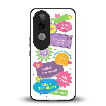 Lesss Go back phone cover | glass case for vivo v40e