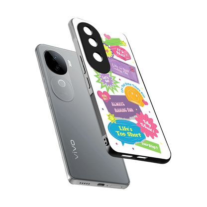 Lesss Go sleek vivo v40e cover with tempered glass back and TPU edges