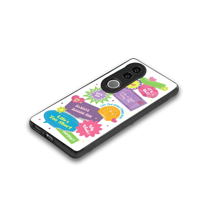 Lesss Go stylish phone case for vivo v50 | glossy glass and slim fit