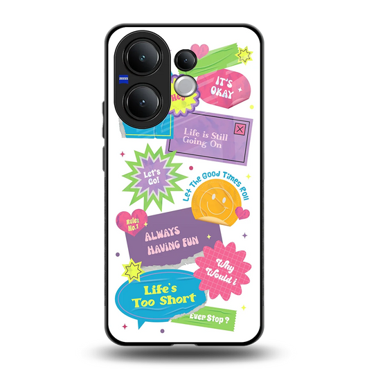 Lesss Go back phone cover | glass case for vivo v60