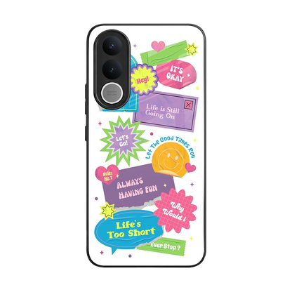 Lesss Go back phone cover | glass case for vivo v70 fe