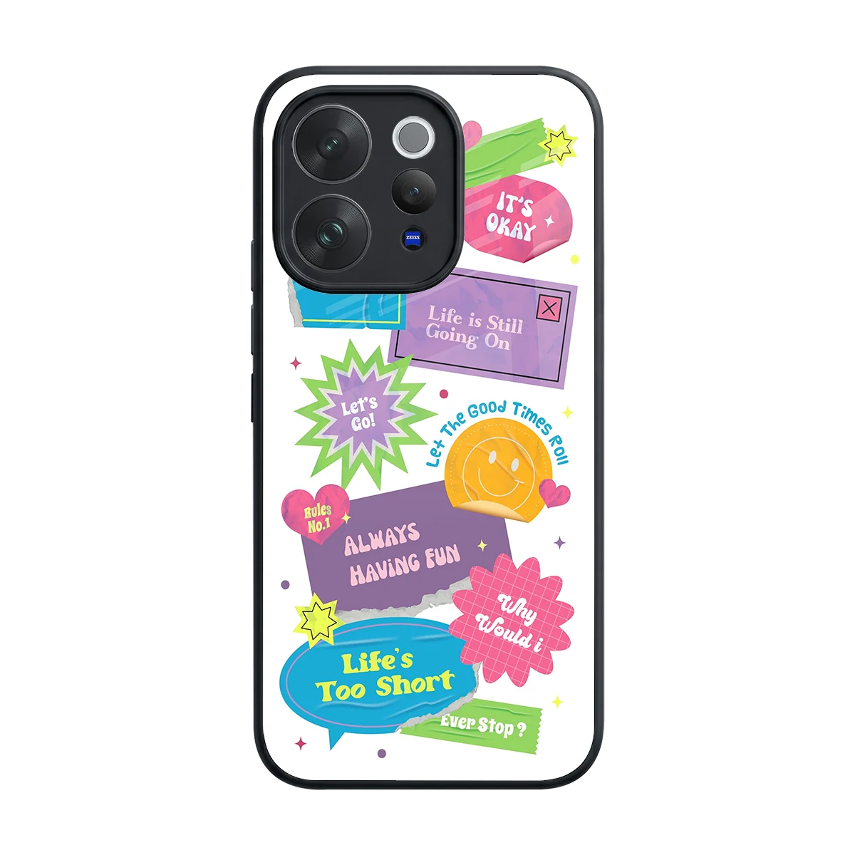 Lesss Go back phone cover | glass case for vivo v70