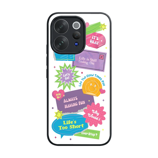 Lesss Go back phone cover | glass case for vivo v70