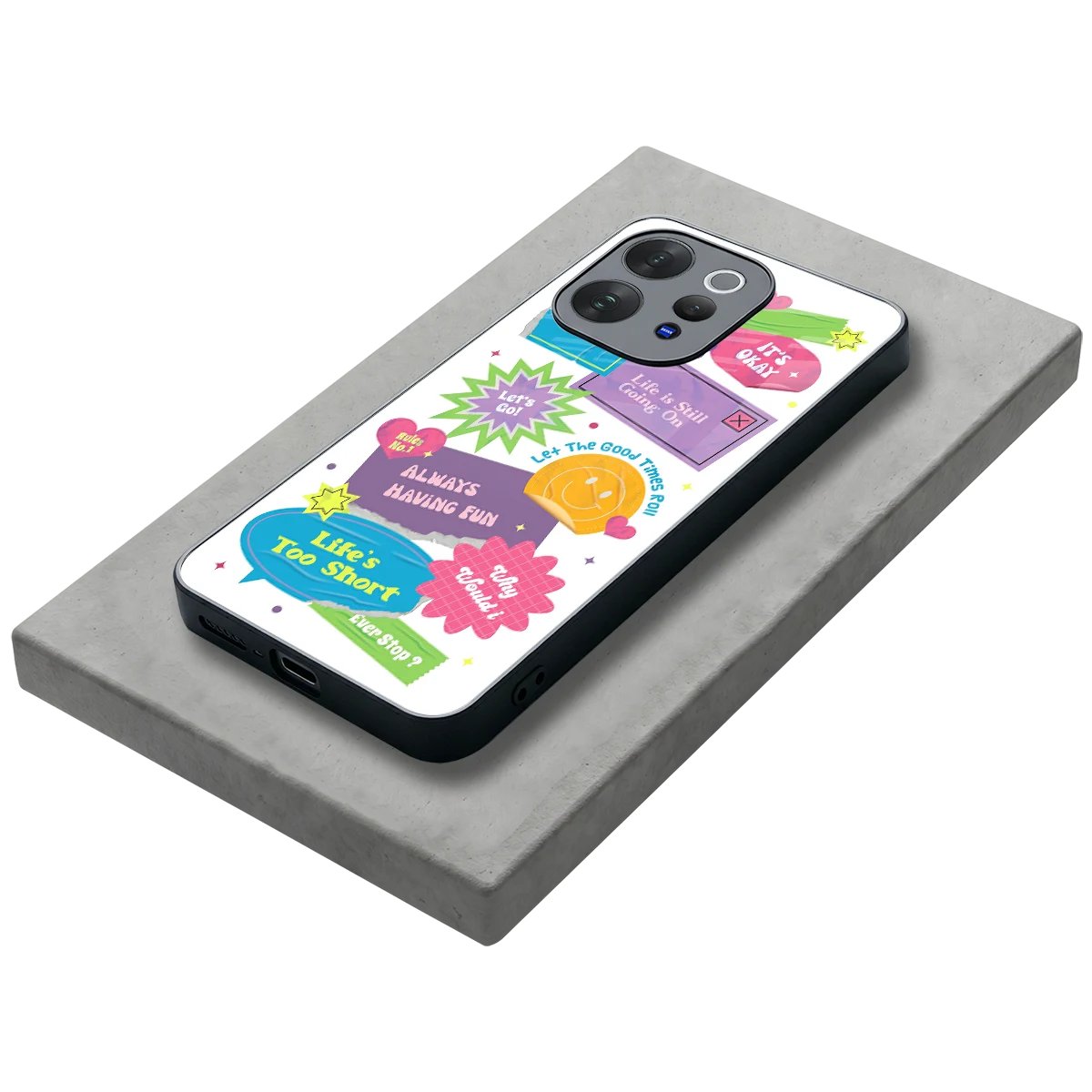 Lesss Go stylish phone case for vivo v70 | glossy glass and slim fit