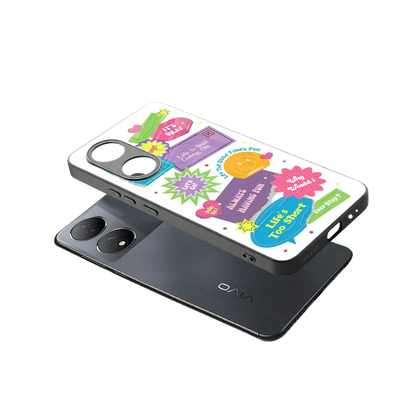 Lesss Go sleek Vivo-y100 cover with tempered glass back and TPU edges