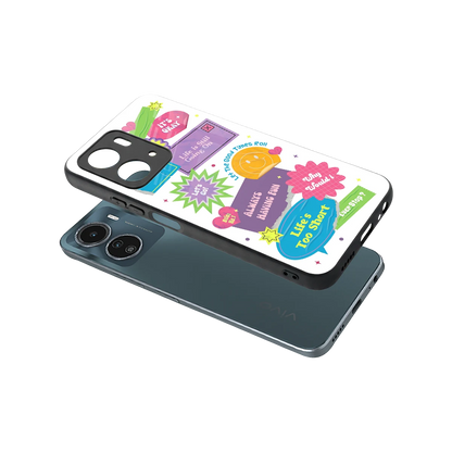 Lesss Go sleek vivo y16 cover with tempered glass back and TPU edges