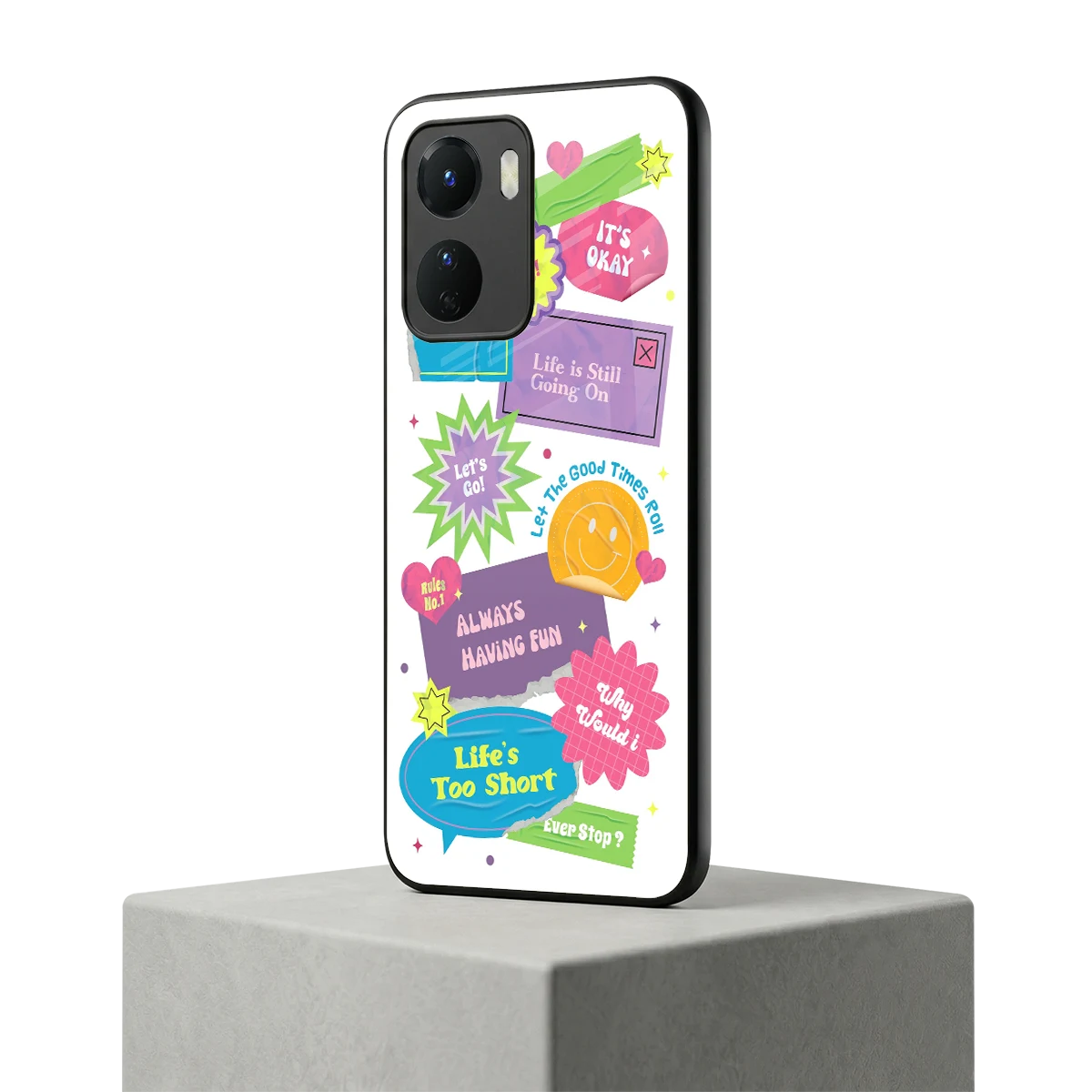 Lesss Go vivo y16 mobile cover | shockproof glass phone case