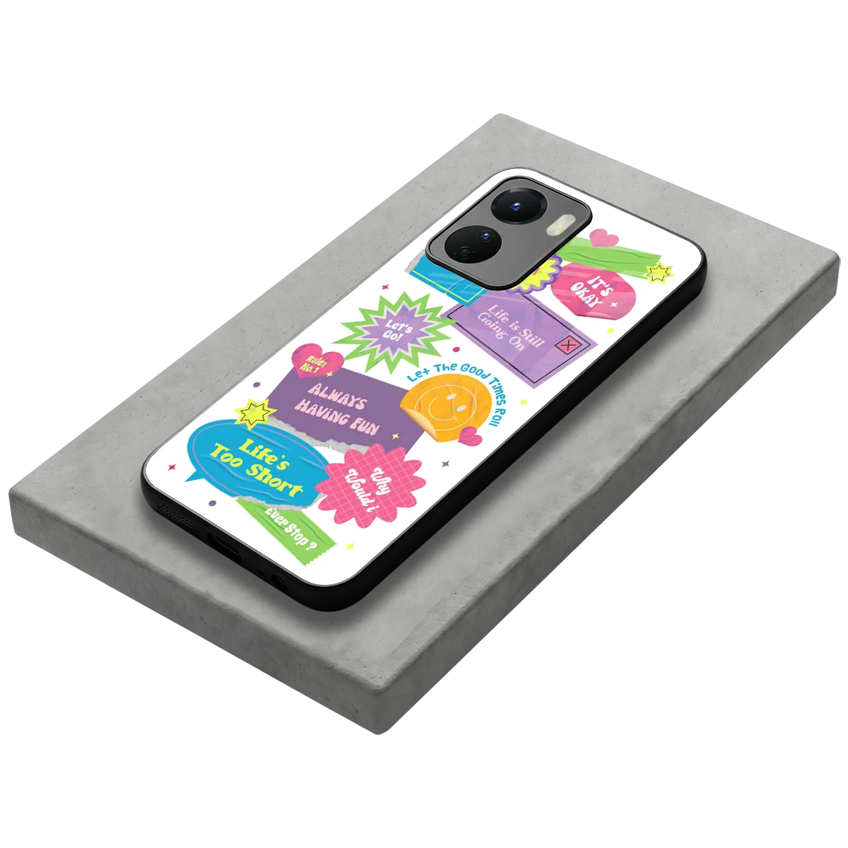 Lesss Go stylish phone case for vivo y16 | glossy glass and slim fit