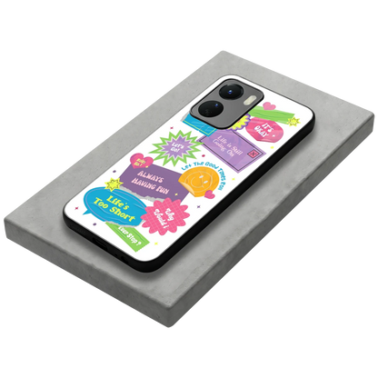 Lesss Go stylish phone case for vivo y16 | glossy glass and slim fit