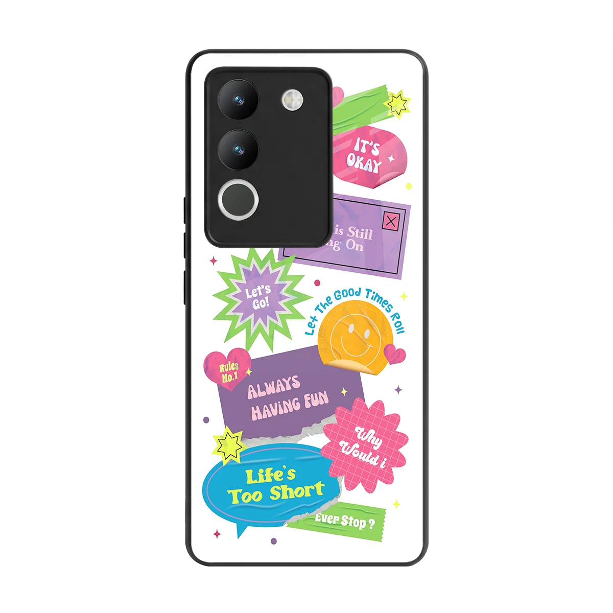 Lesss Go back phone cover | glass case for vivo y200 5g