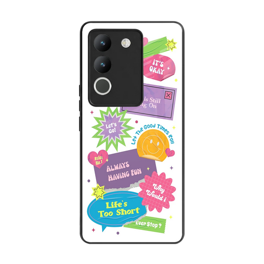 Lesss Go back phone cover | glass case for vivo y200 5g