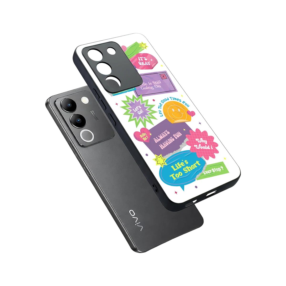 Lesss Go sleek vivo y200 5g cover with tempered glass back and TPU edges