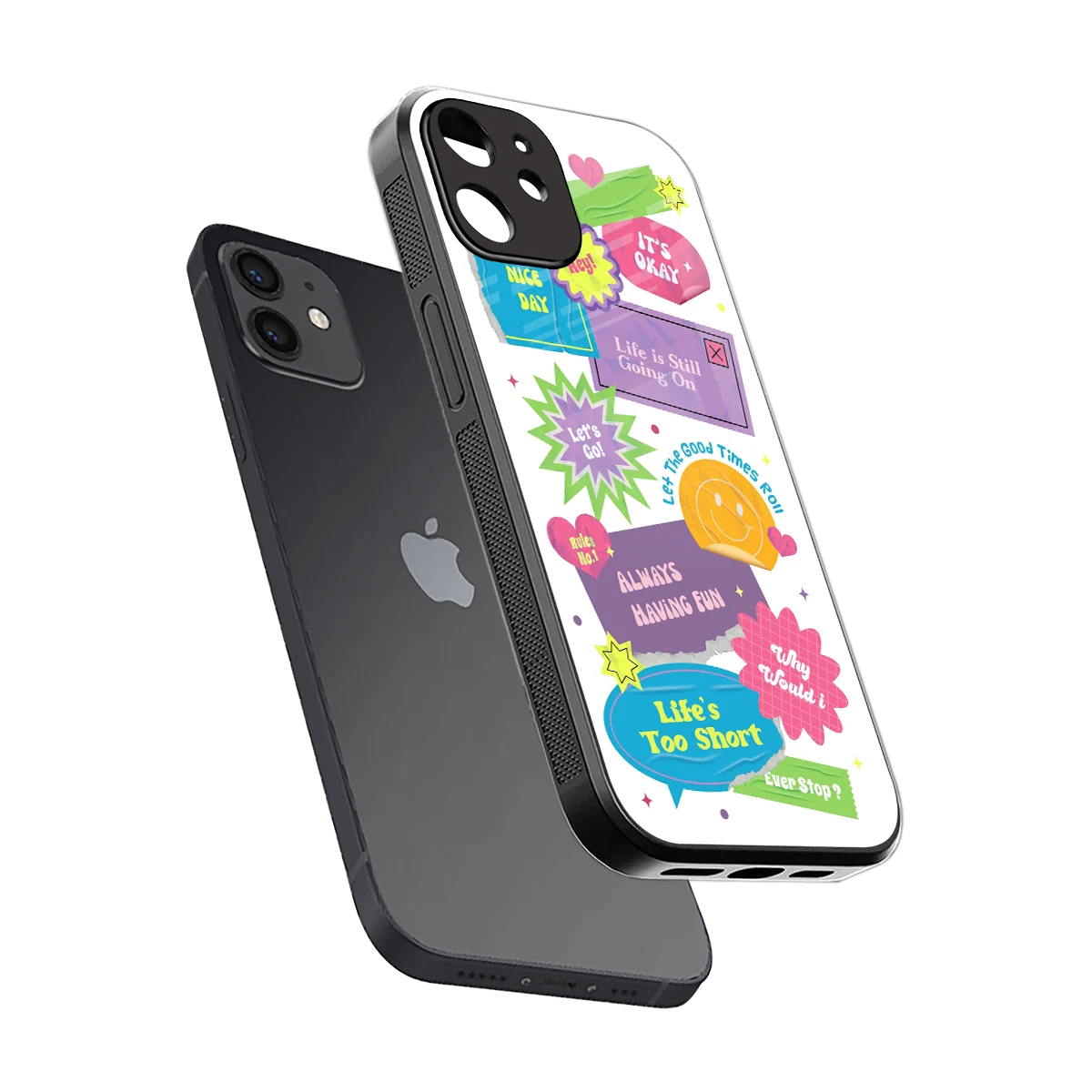 Lesss Go sleek iphone 12 cover with tempered glass back and TPU edges