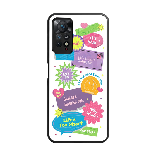 Lesss Go back phone cover | glass case for redmi note 11 pro