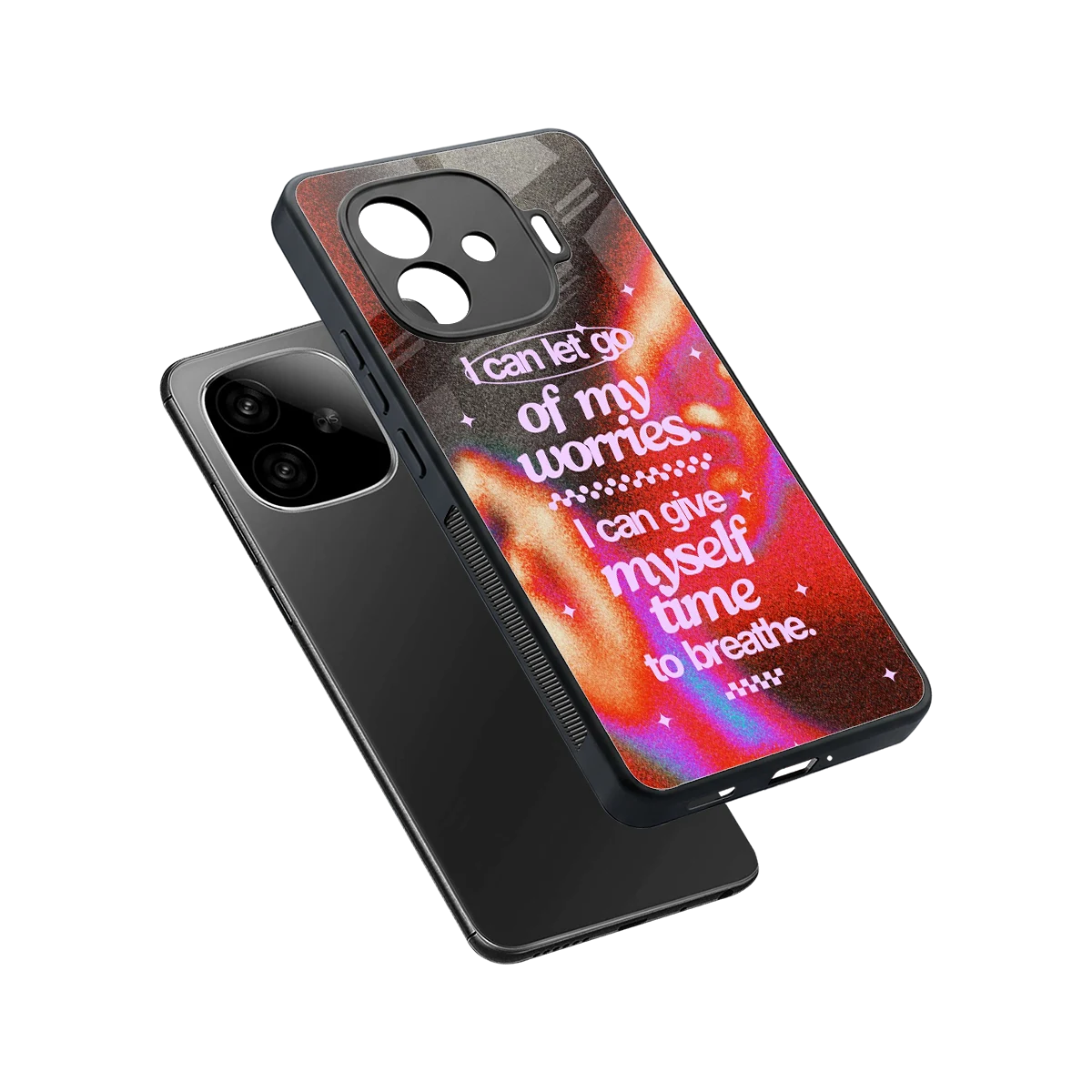 Let Go sleek iqoo neo 10r 5g cover with tempered glass back and TPU edges