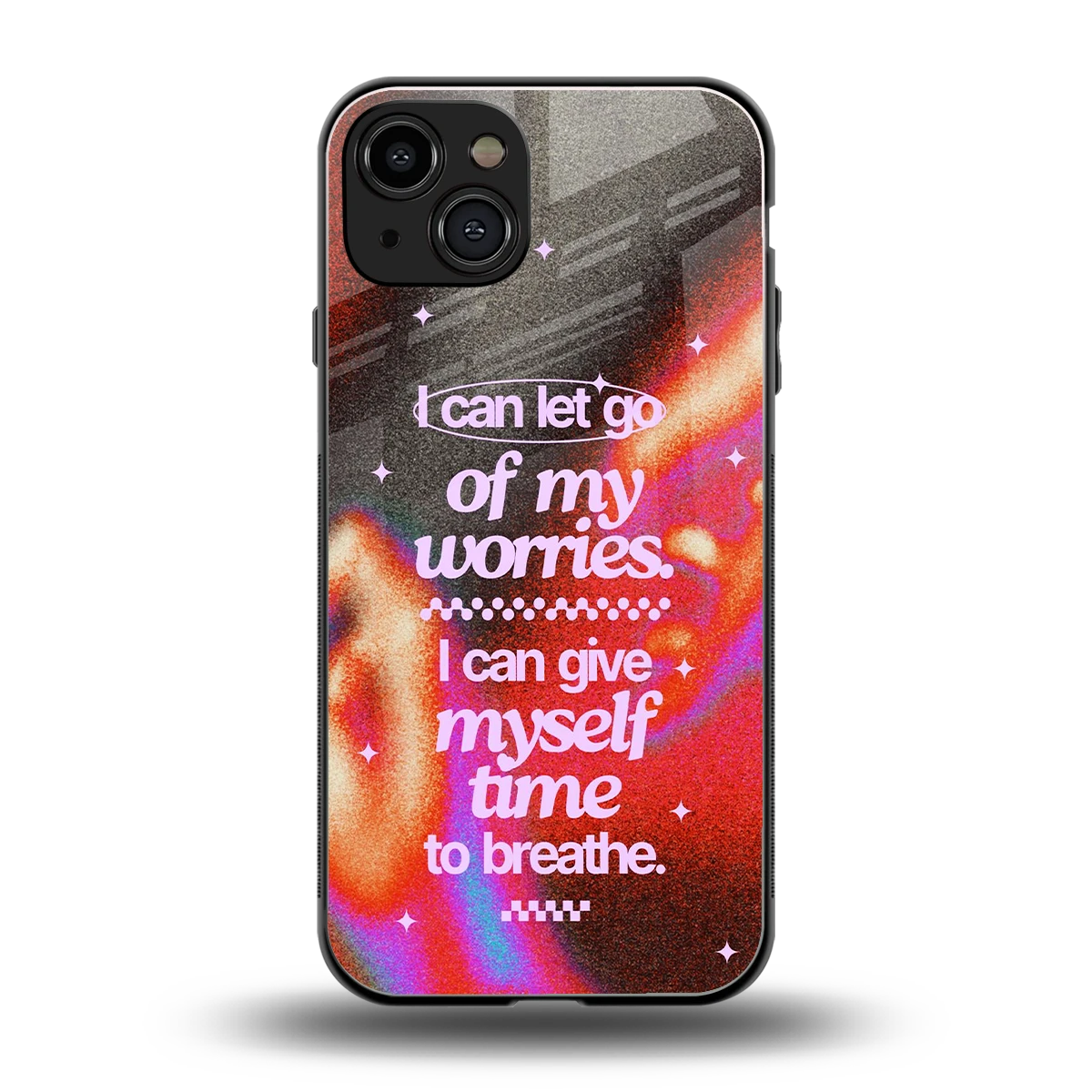 Let Go back phone cover | glass case for iphone 15