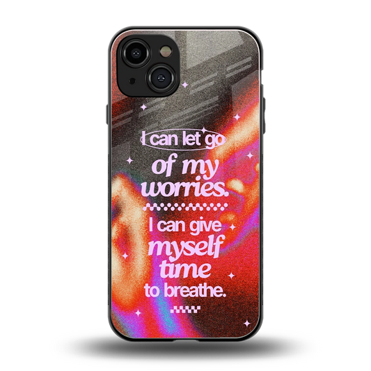 Let Go back phone cover | glass case for iphone 15