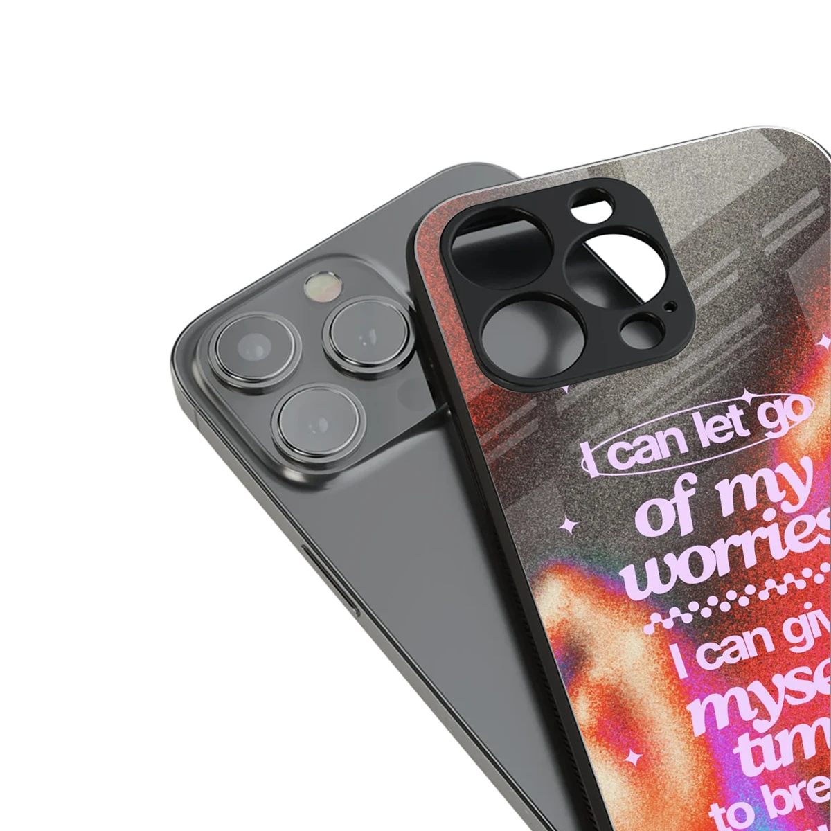Let Go stylish phone case for iphone 15 pro max | glossy glass and slim fit