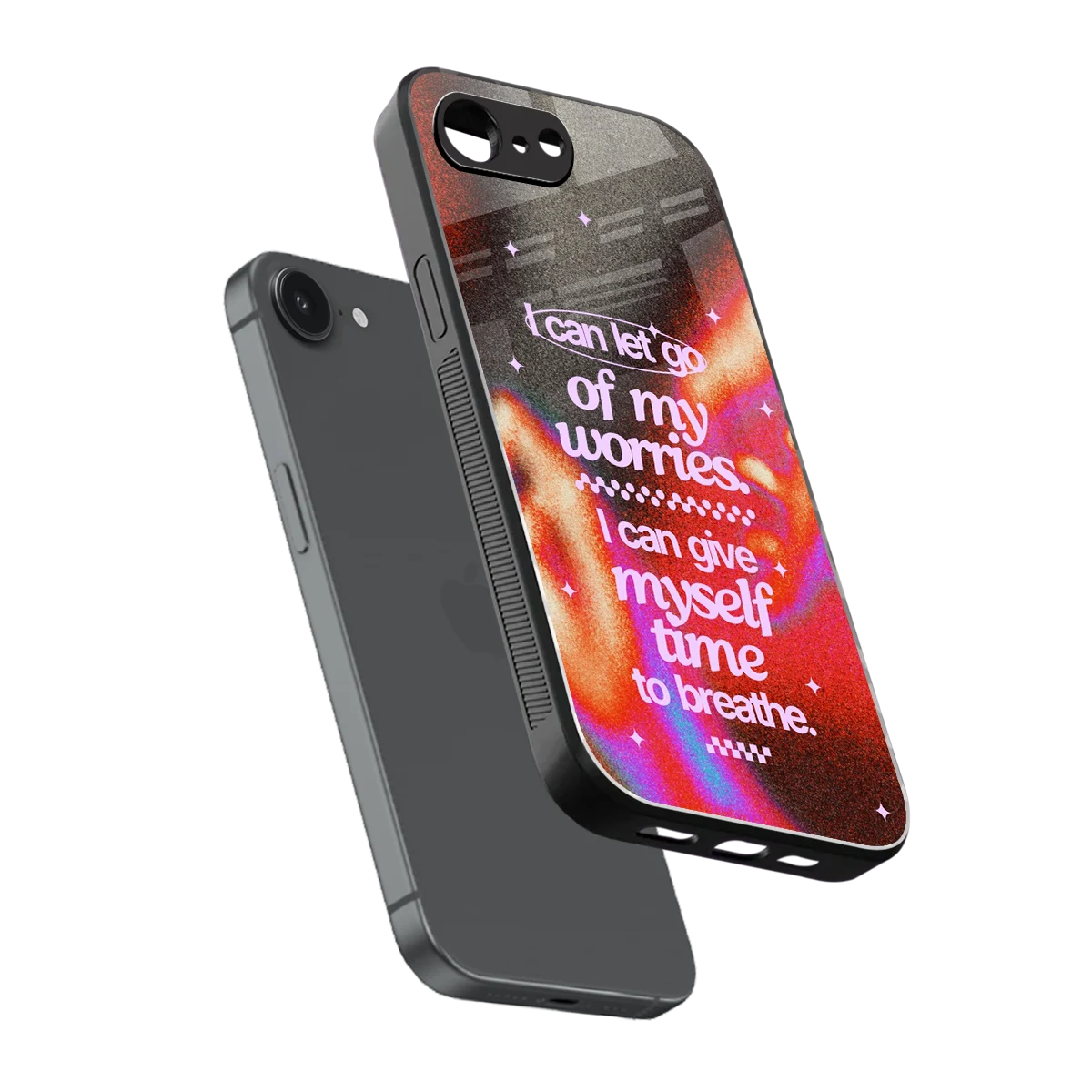 Let Go sleek iphone 16e cover with tempered glass back and TPU edges