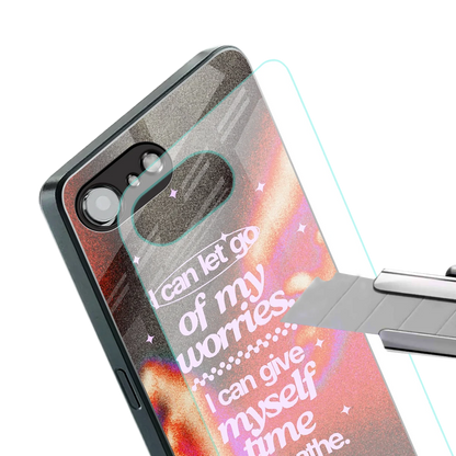 Let Go stylish phone case for iphone 16e | glossy glass and slim fit