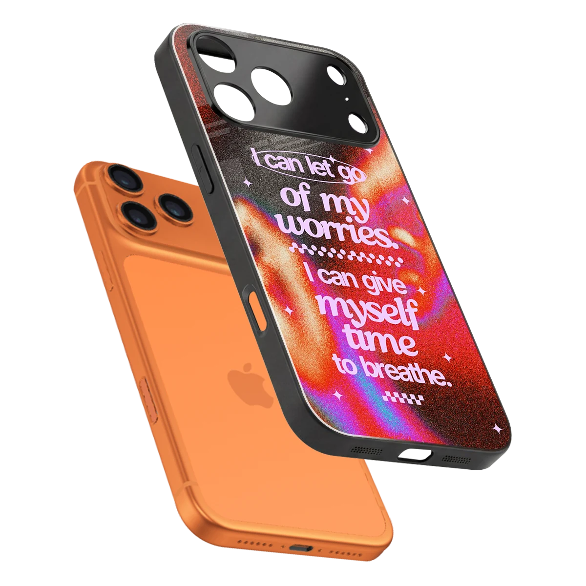 Let Go sleek iphone 17 pro max cover with tempered glass back and TPU edges