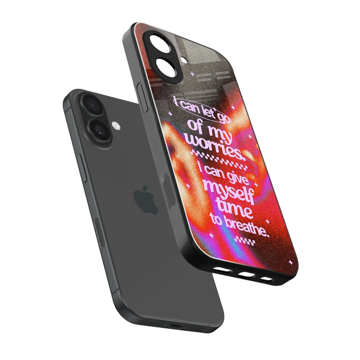 Let Go sleek iphone 17 cover with tempered glass back and TPU edges