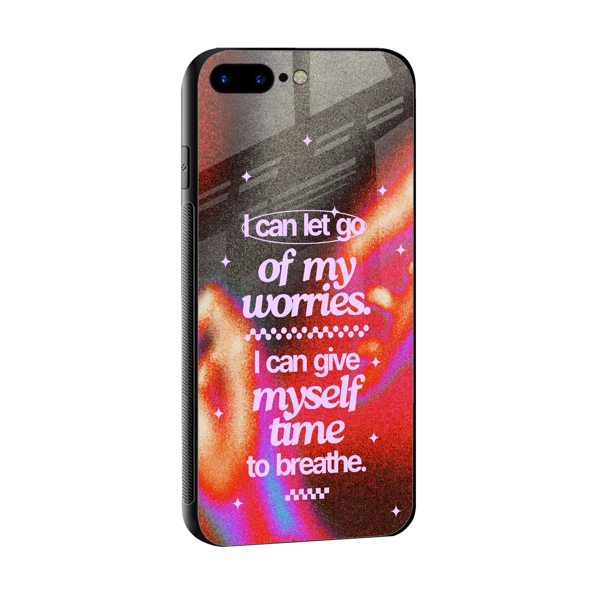 Let Go sleek iphone 8 plus cover with tempered glass back and TPU edges