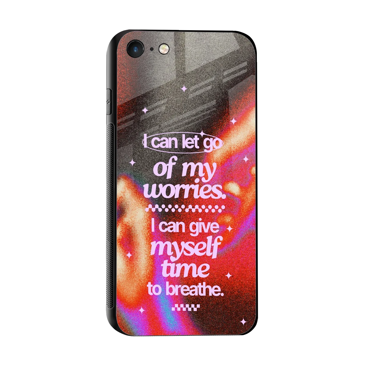 Let Go sleek iphone 7 cover with tempered glass back and TPU edges