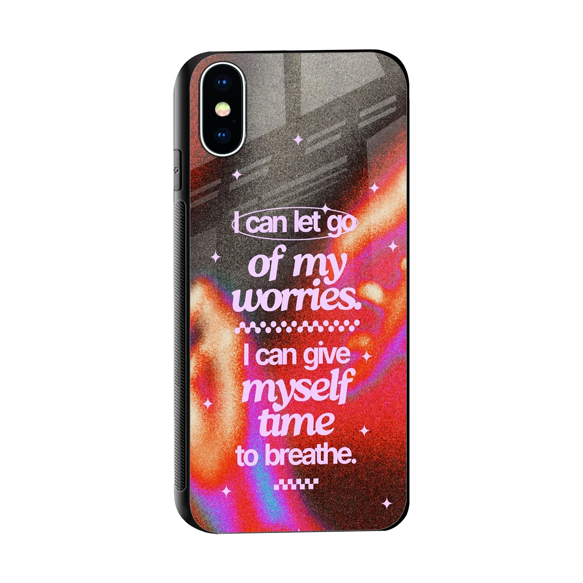 Let Go sleek iphone x cover with tempered glass back and TPU edges