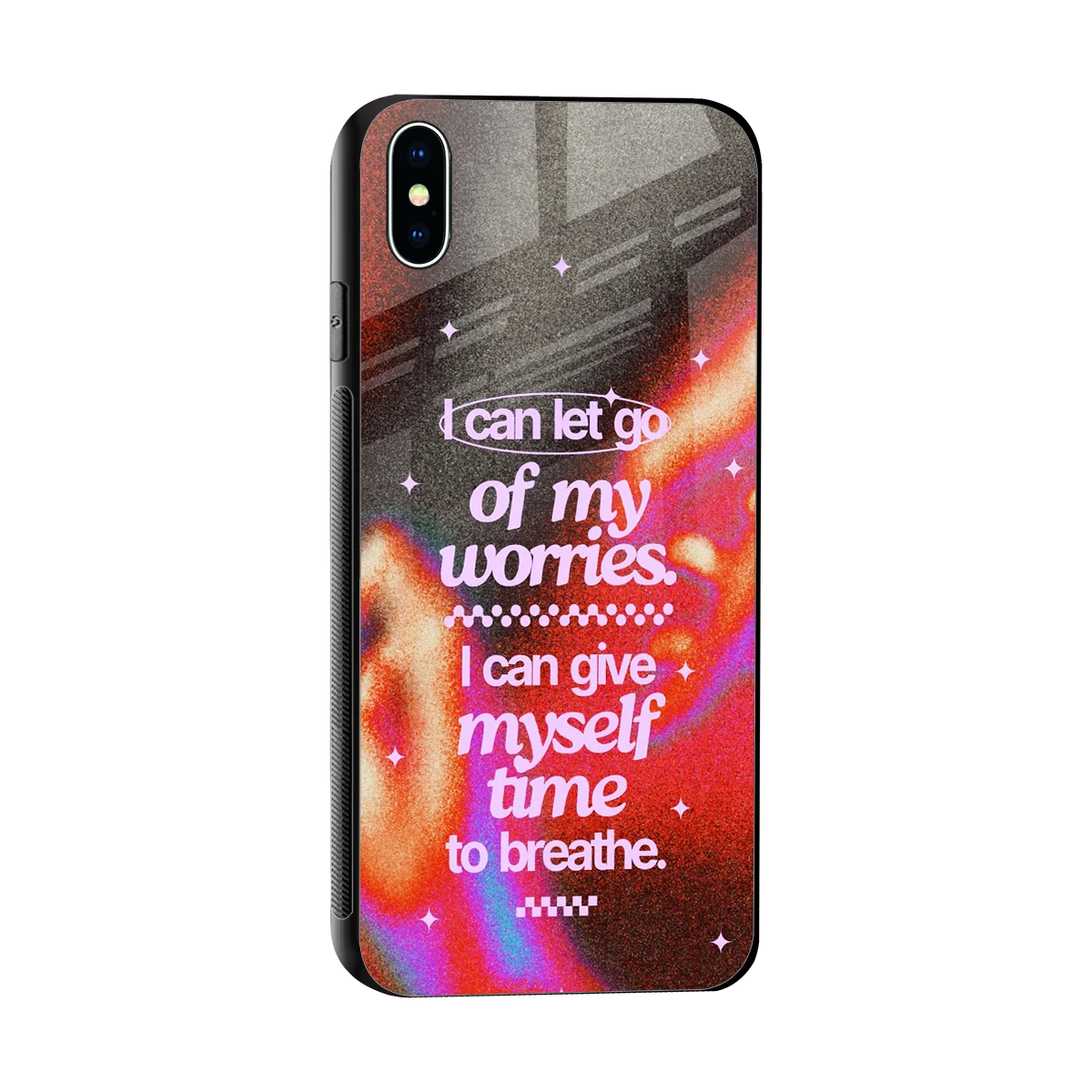 Let Go sleek iphone xs max cover with tempered glass back and TPU edges