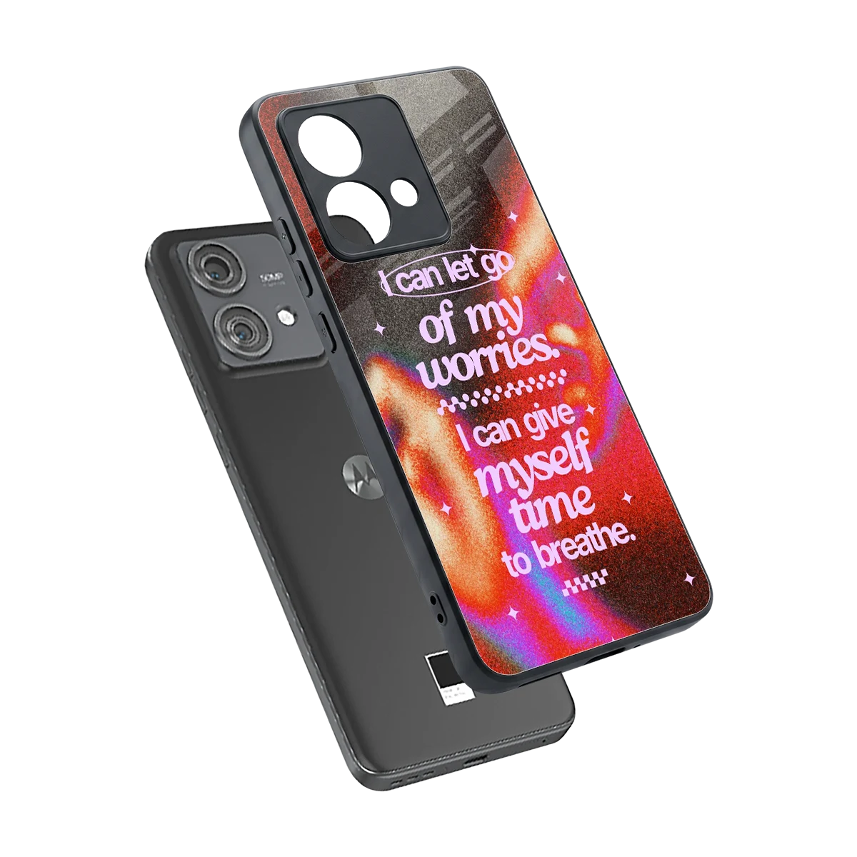 Let Go sleek motorola edge 40 neo 5g cover with tempered glass back and TPU edges