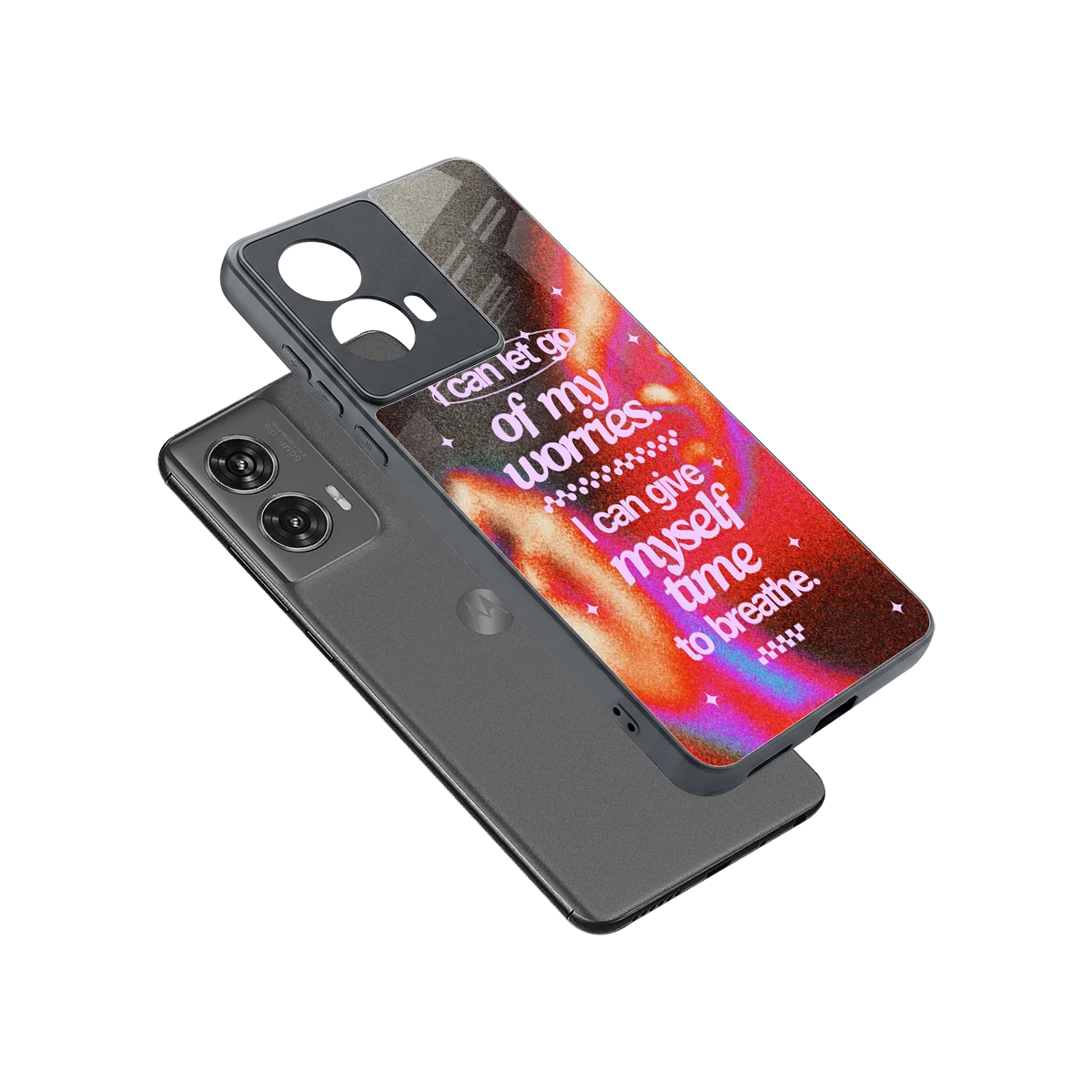 Let Go sleek motorola edge 50 fusion cover with tempered glass back and TPU edges
