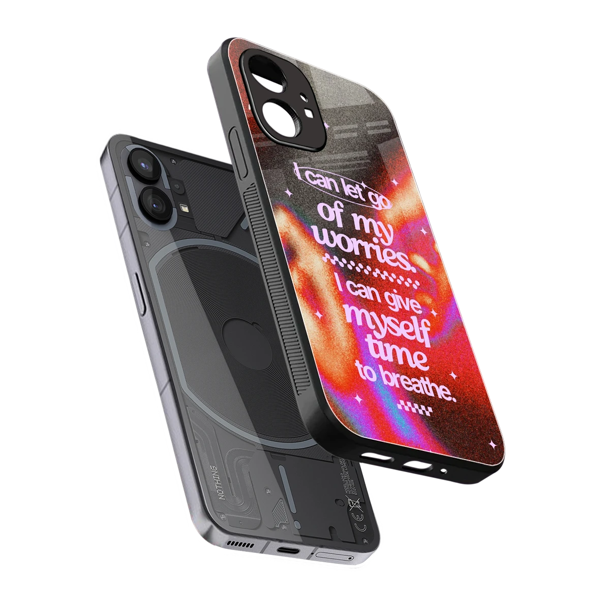Let Go sleek nothing phone 1 cover with tempered glass back and TPU edges