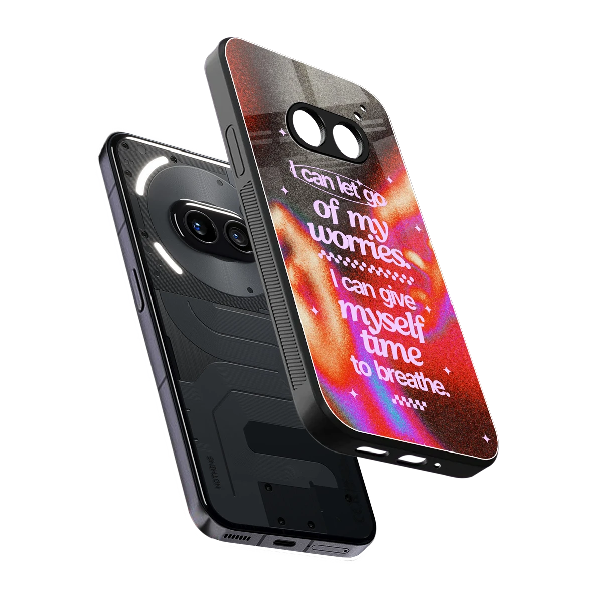 Let Go sleek nothing phone 2a cover with tempered glass back and TPU edges